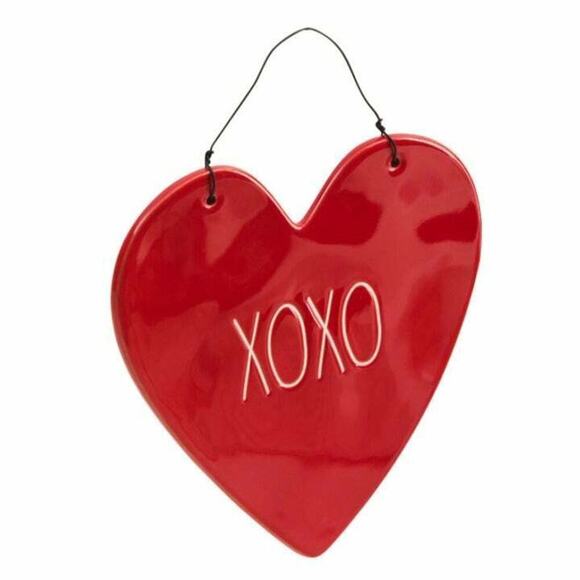 Rae Dunn Artisan Collection by Magenta XOXO Ceramic Heart Wall Plaque Decor - Picture 1 of 4